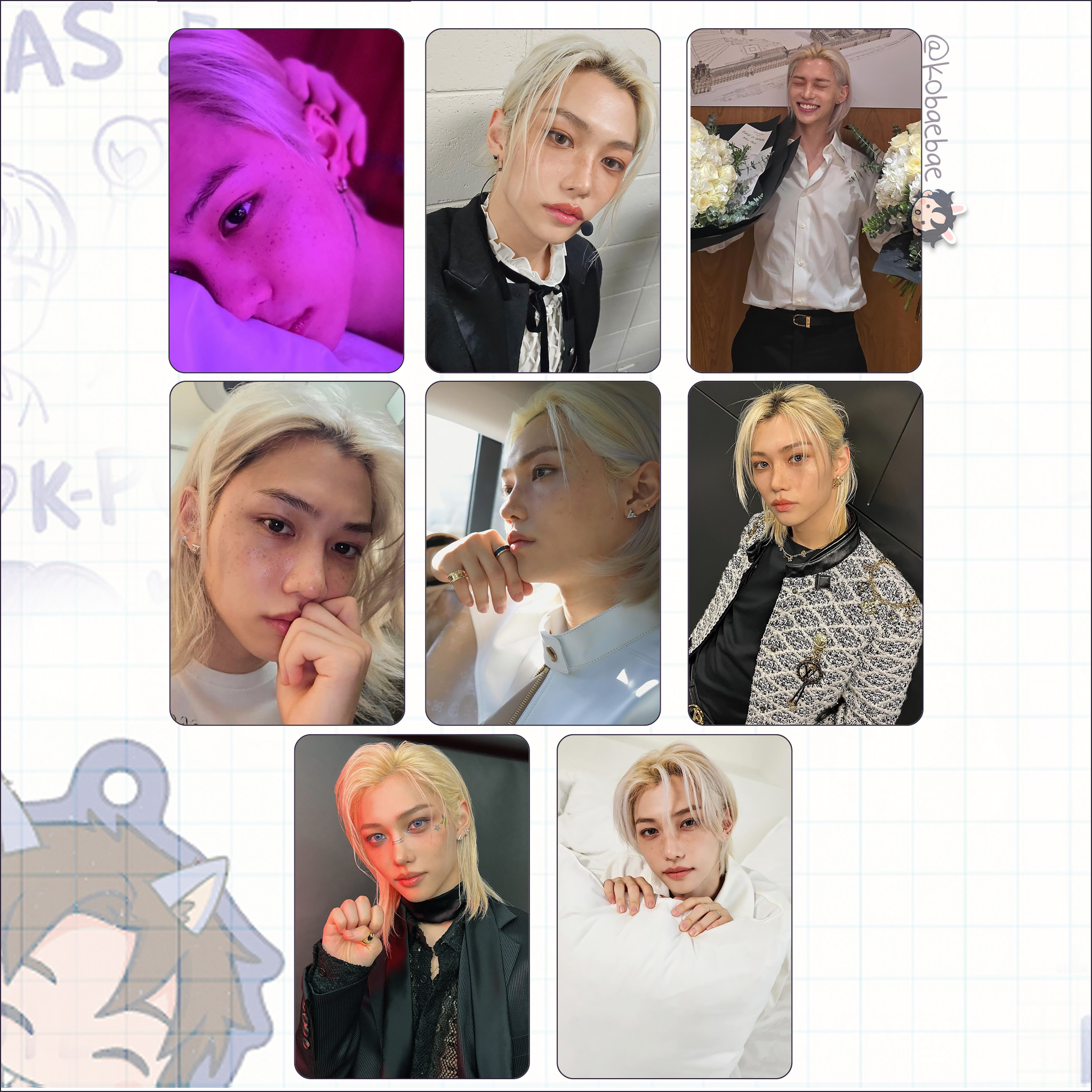 Skz (Stray Kids) - Felix handmade photocards kpop inspired - Set 9