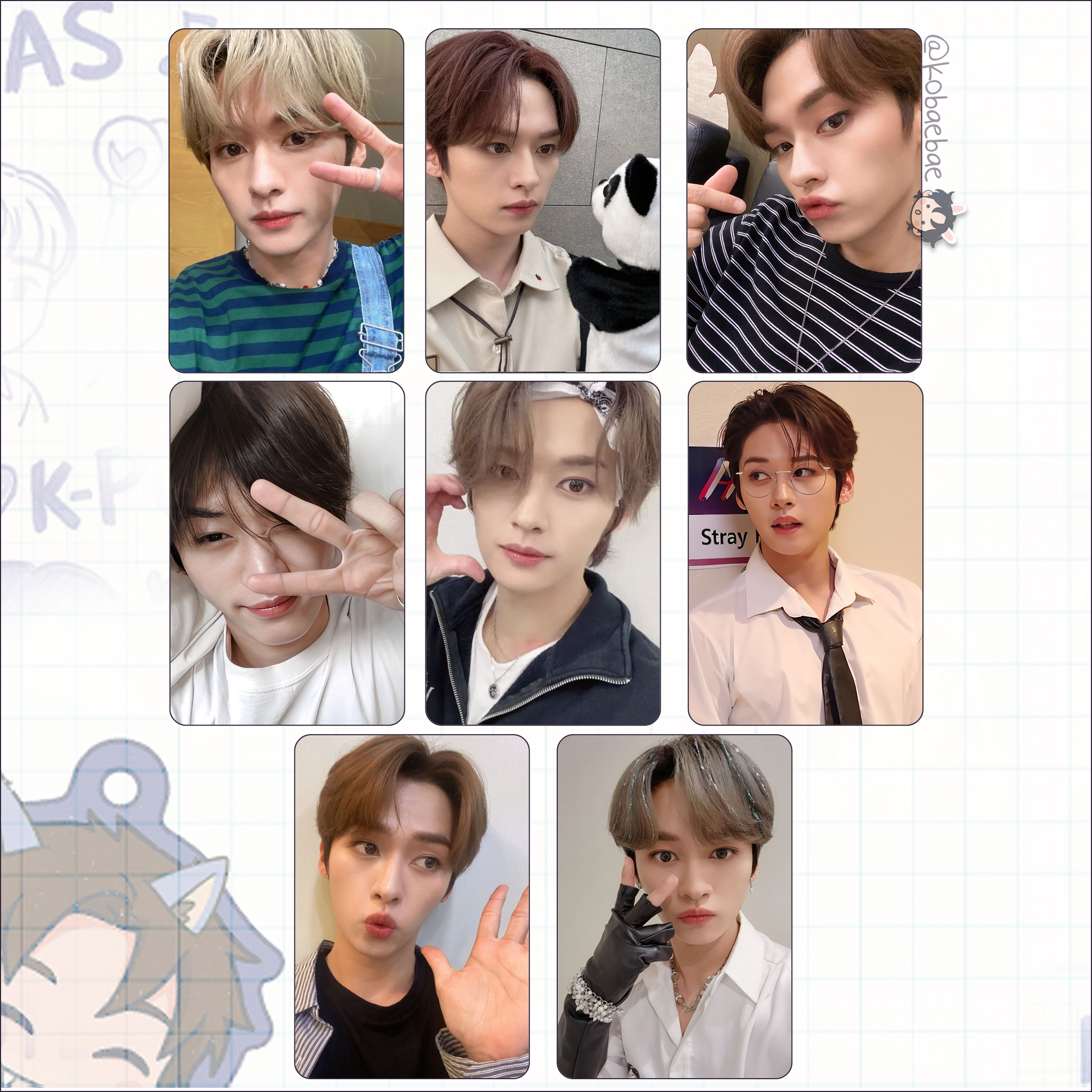 Skz (Stray Kids) - Lino handmade photocards kpop inspired - Set 6