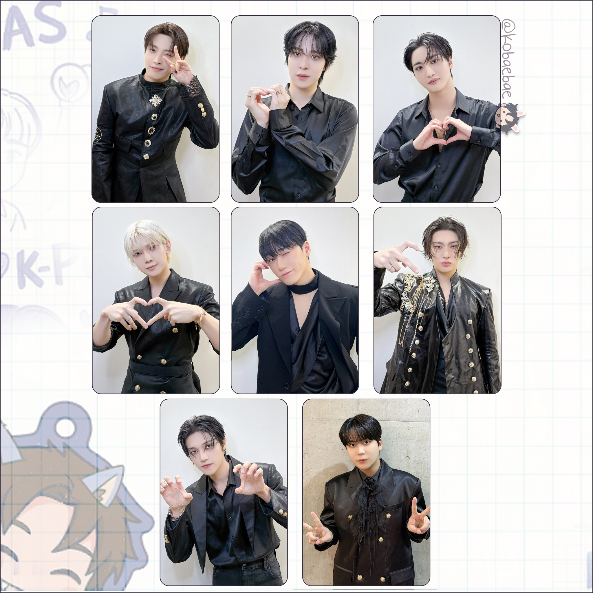 Ateez - Bloggy handmade photocards kpop inspired - set 6