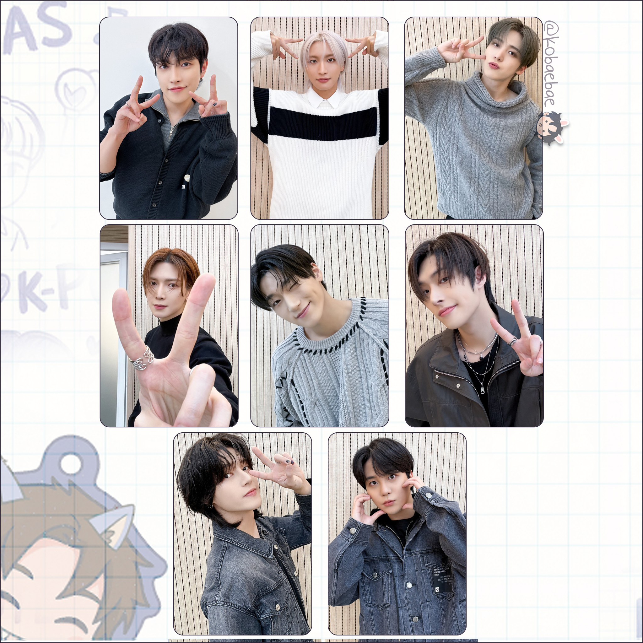 Atz - Bloggy handmade photocards kpop inspired - Bias set 4 - Double side
