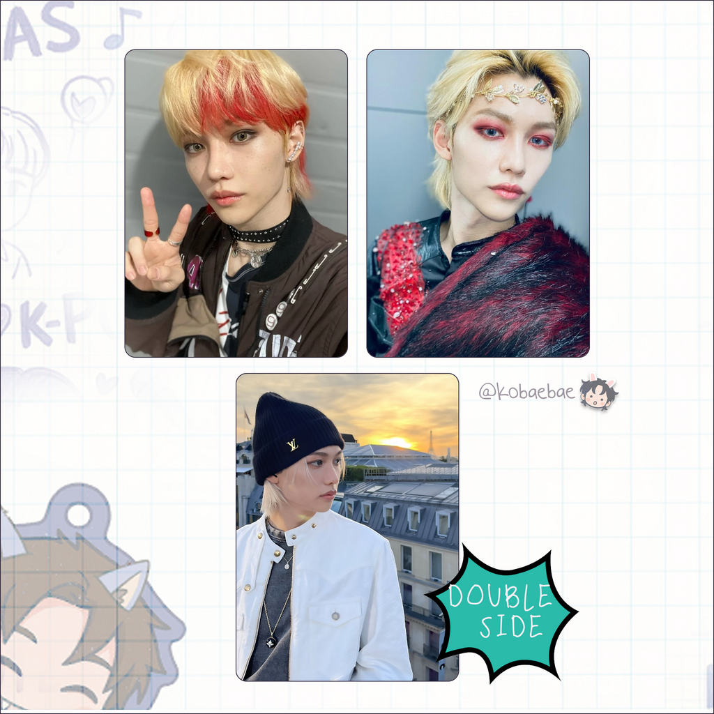 Stray Kids (Skz) -Lix Handmade photocards kpop inspired - Double side pack