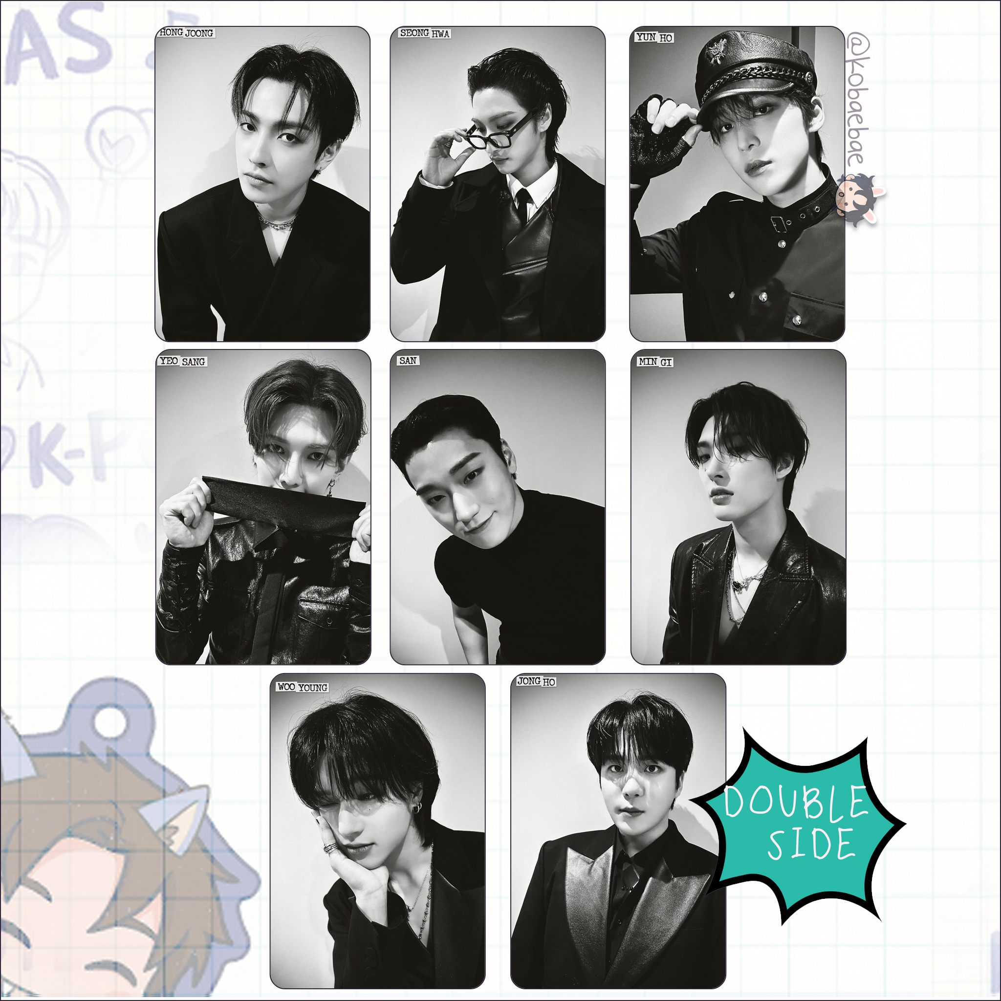 Atz - Self Style Handmade photocards kpop inspired - Double side set 1