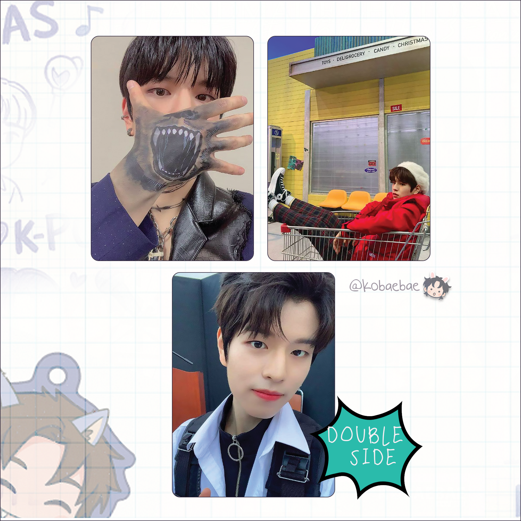 Stray Kids (Skz) - Min Handmade photocards kpop inspired - Double side pack
