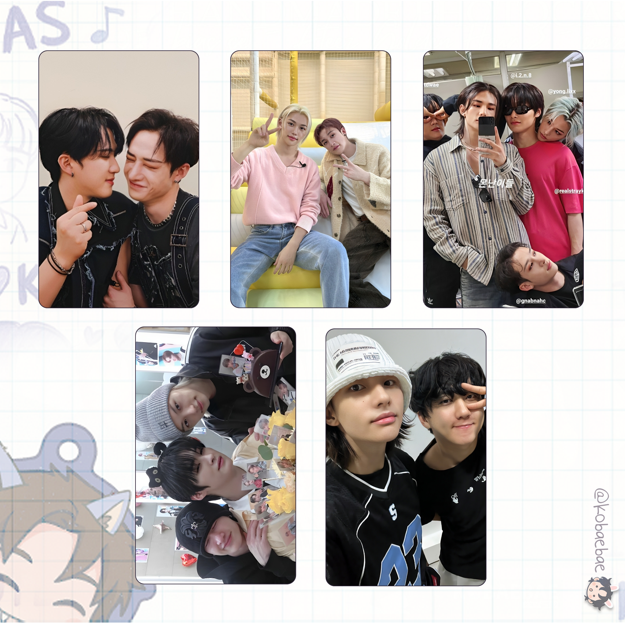 Stray Kids (Skz) - Ot8 Unit Handmade photocards kpop inspired - Bias set 3