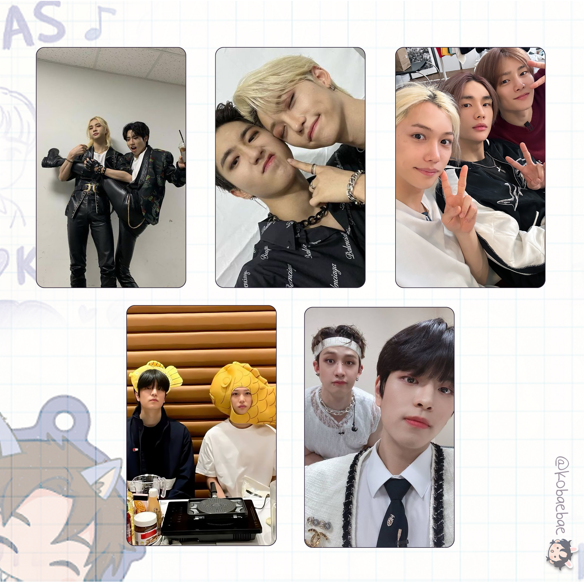 Stray Kids (Skz) - Ot8 Unit Handmade photocards kpop inspired - Bias set 4