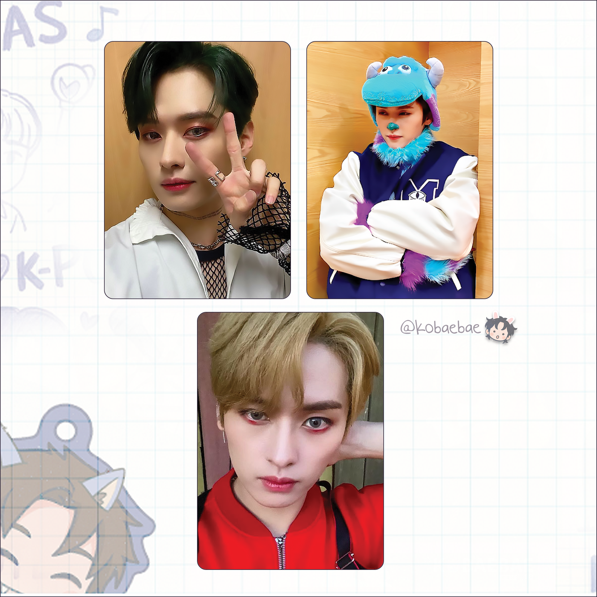 Stray Kids (Skz) - Lino Handmade photocards kpop inspired - Double side pack