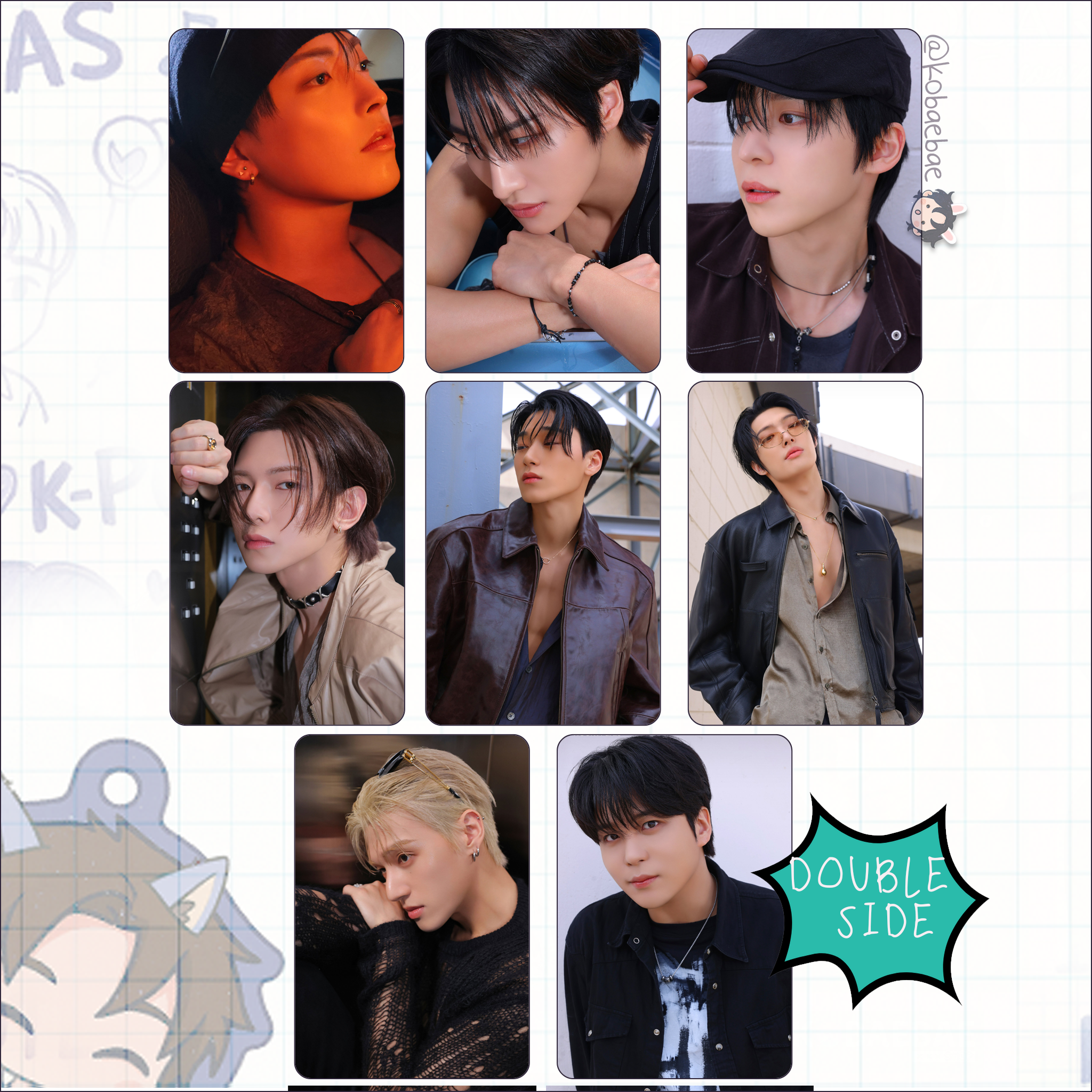 Atz - Golden H. 3 -  Handmade photocards kpop inspired - Double set 2