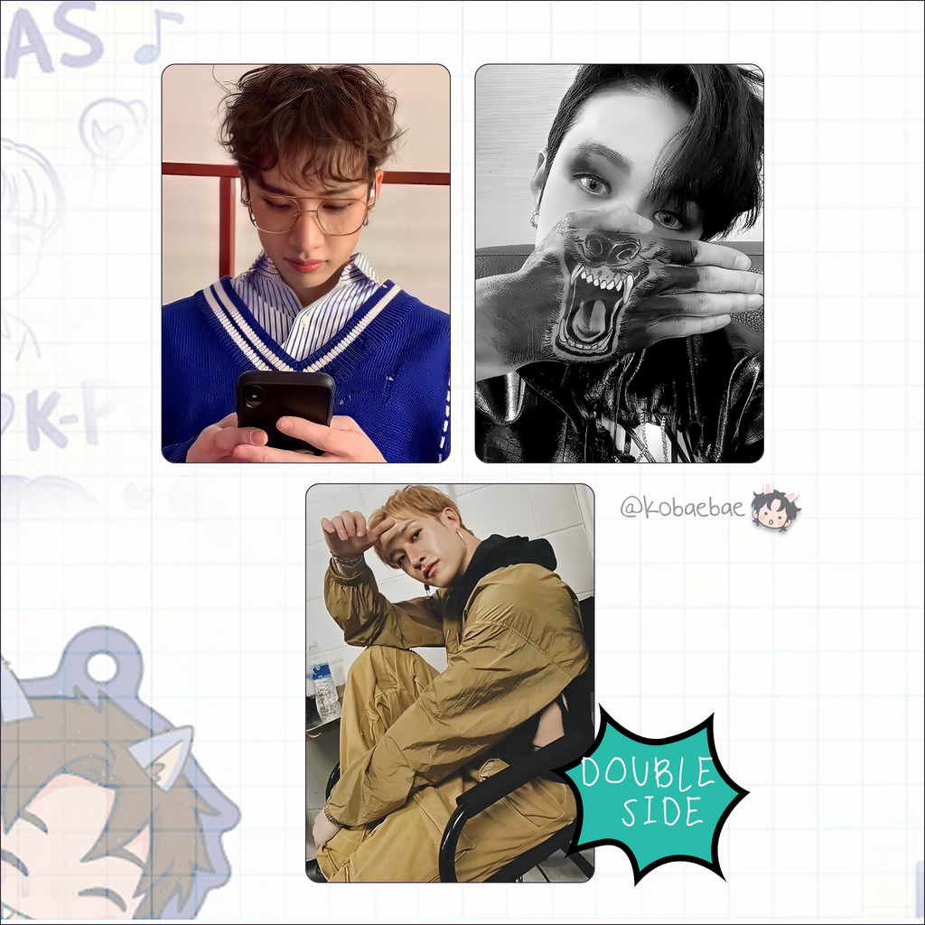 Stray Kids (Skz) -Chan Handmade photocards kpop inspired - Double side pack