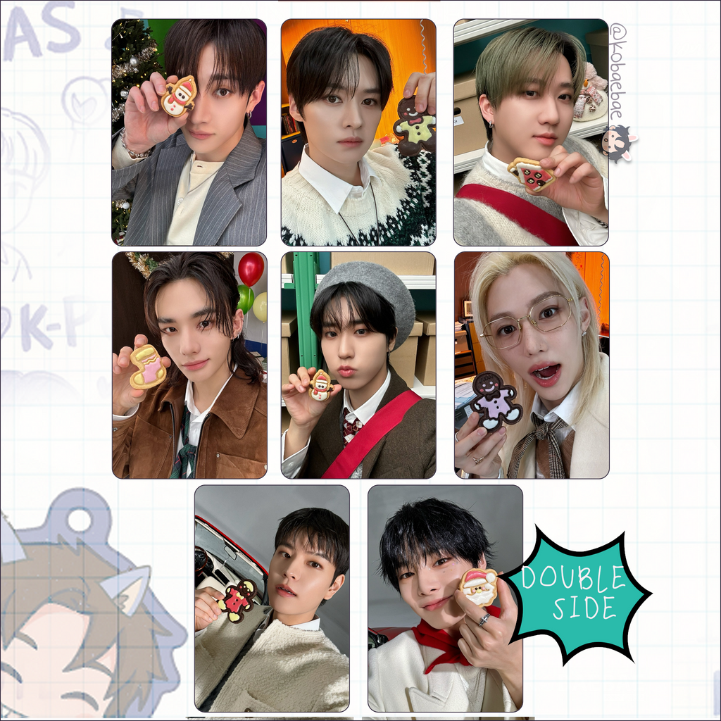 Skz - Christmas Stay4 Handmade photocards kpop inspired - Double side set