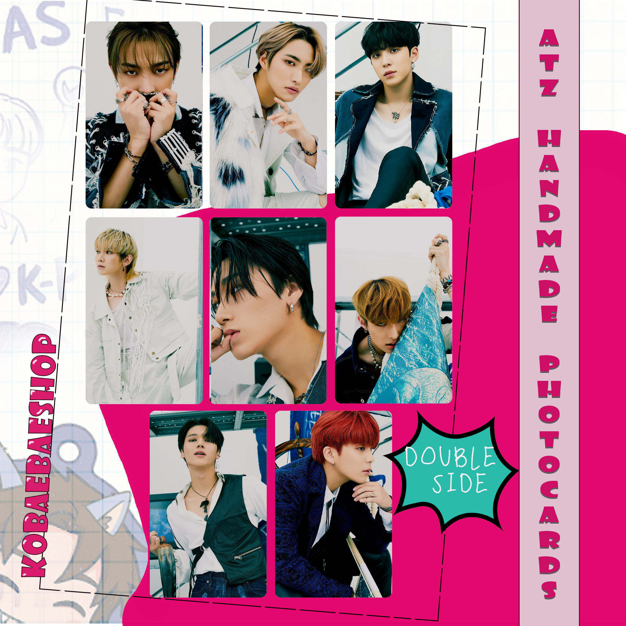 Atz - Pirates of Univers Handmade photocards kpop inspired - Double side set