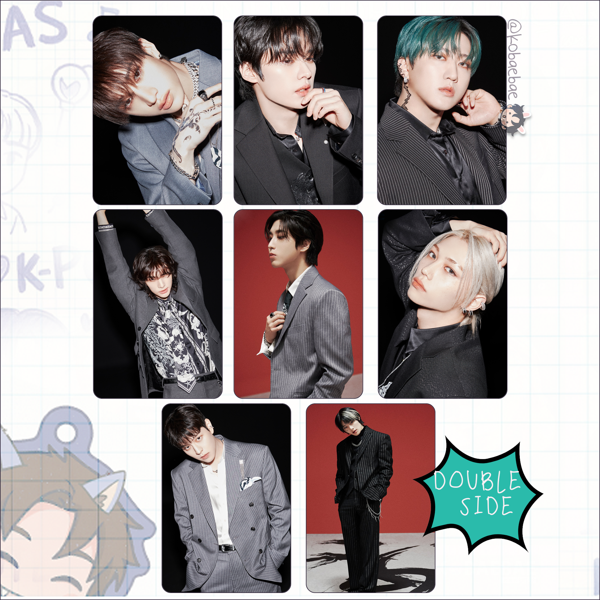 Skz - H.o.p Handmade photocards kpop inspired - Double side set 2