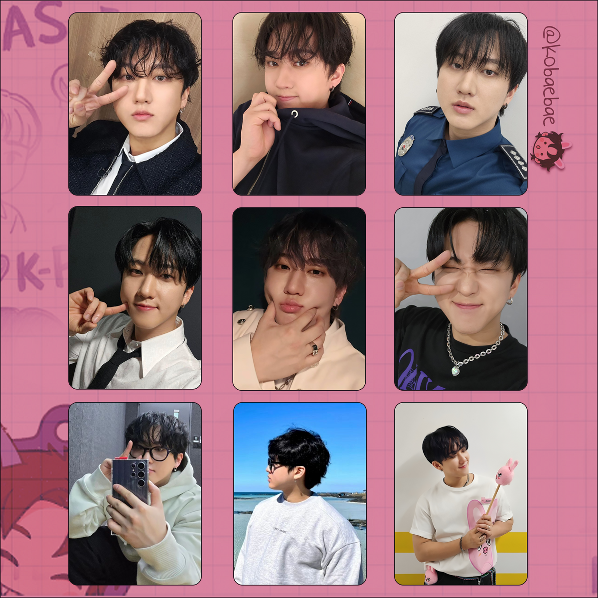 Skz (Stray Kids) - Changbin handmade photocards kpop inspired - Set 9