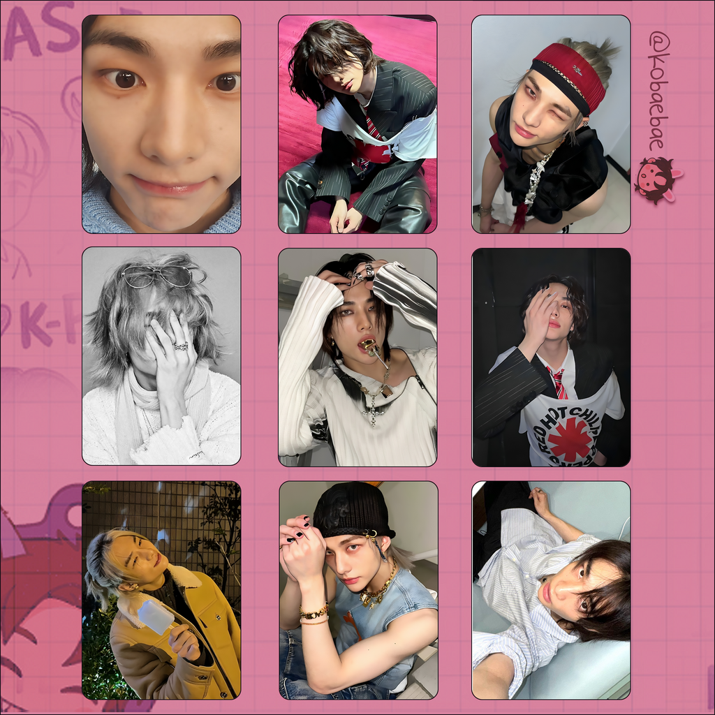 Stray Kids (Skz) - Hyunjin Handmade photocards kpop inspired - Bias set 6