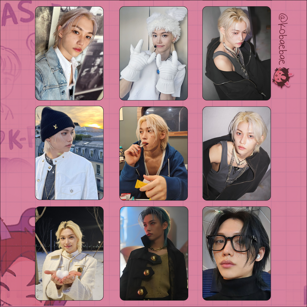 Stray Kids (Skz) - Lix Handmade photocards kpop inspired - Bias set 7