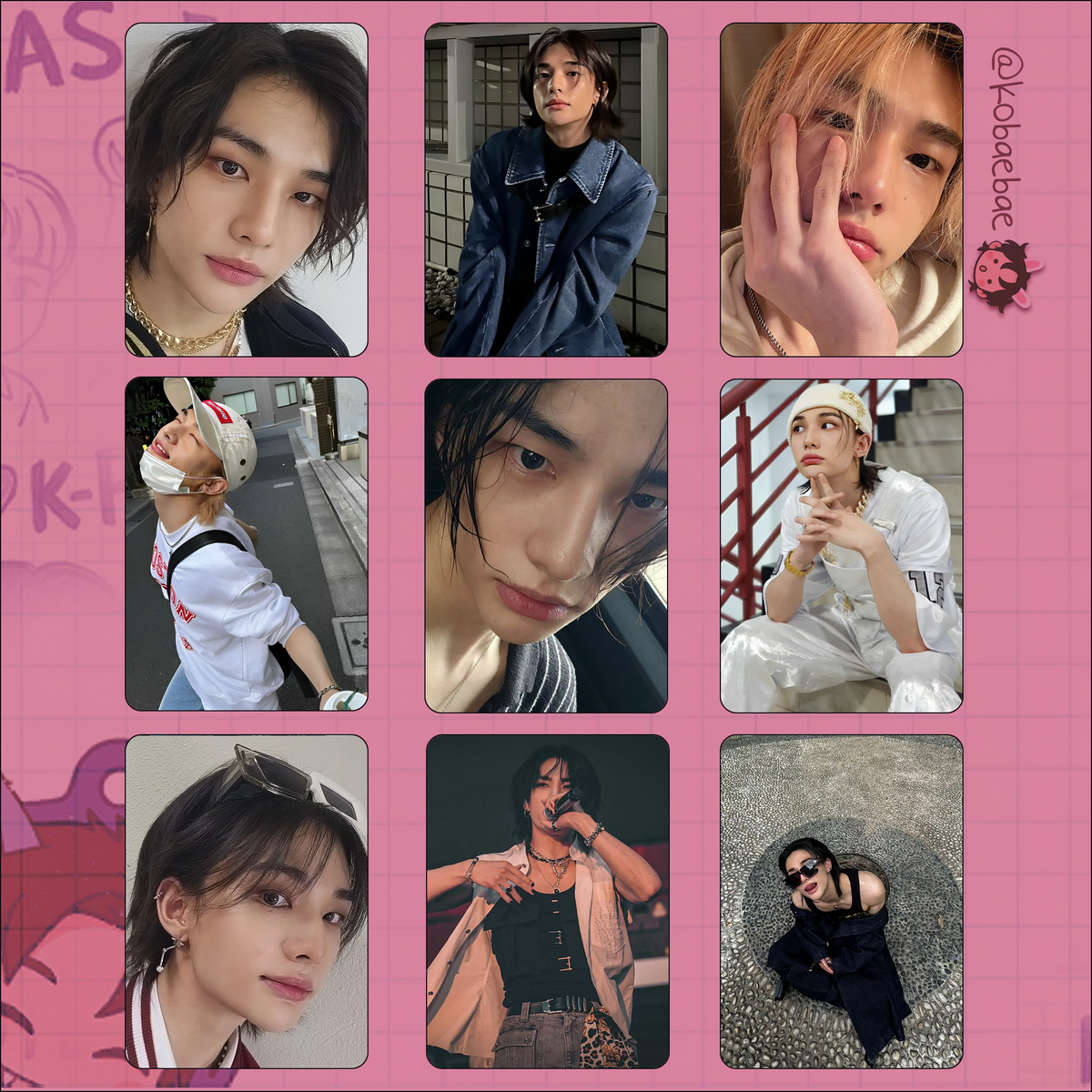Skz (Stray Kids) - Hyune handmade photocards kpop inspired - Set 5