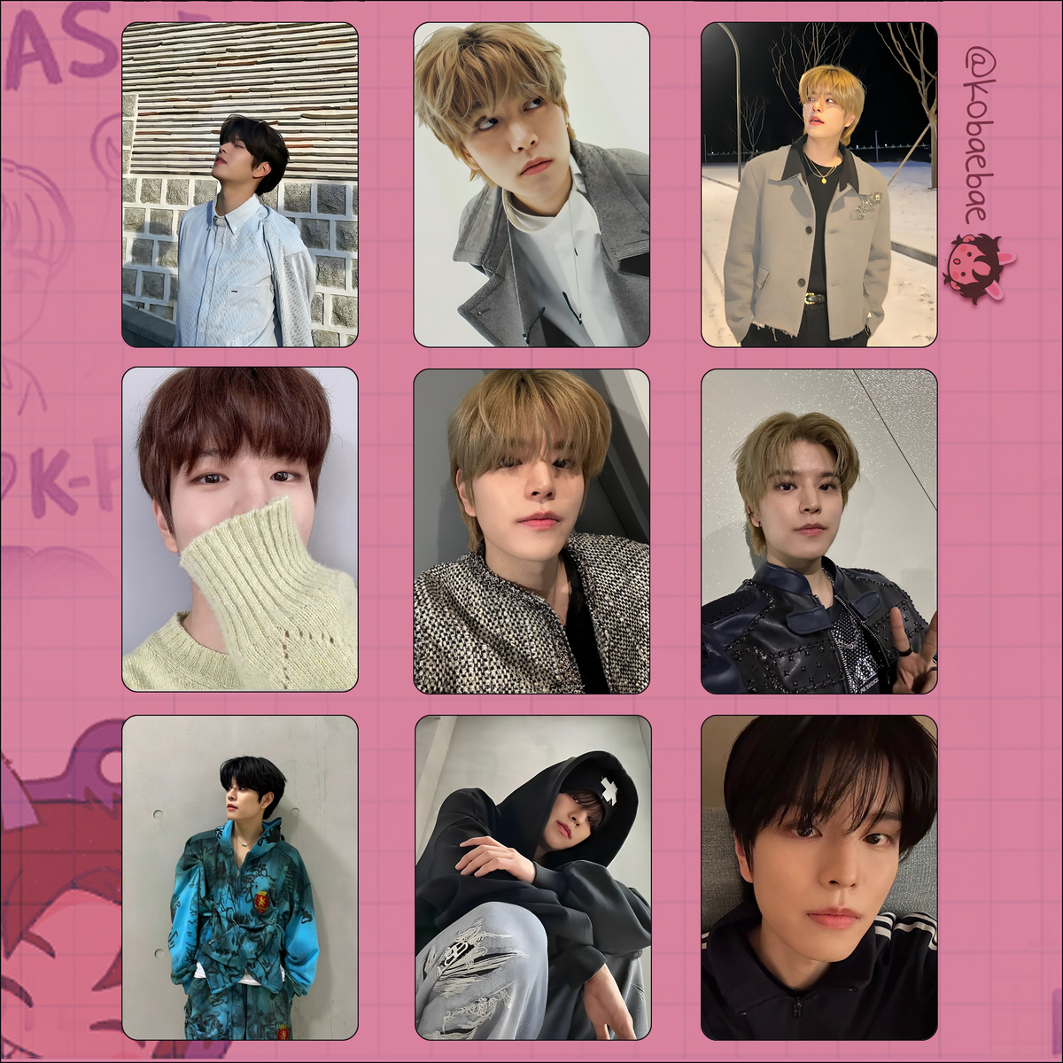 Stray Kids (Skz) - Min Handmade photocards kpop inspired - Bias set 7