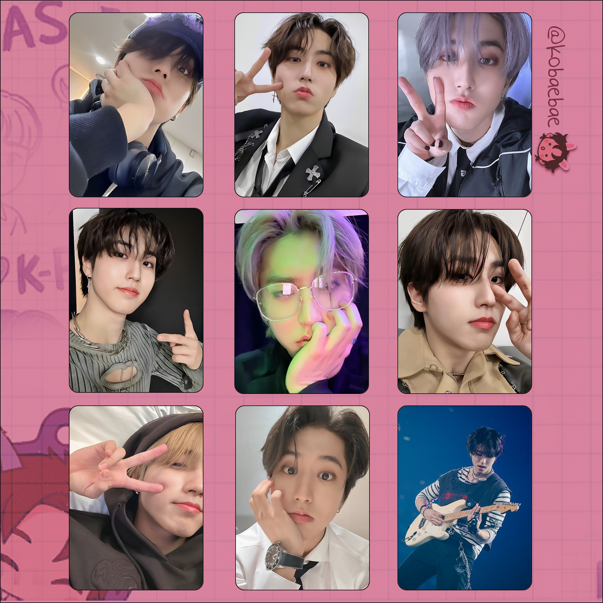 Stray Kids (Skz) - Han Handmade photocards kpop inspired - Bias set 7