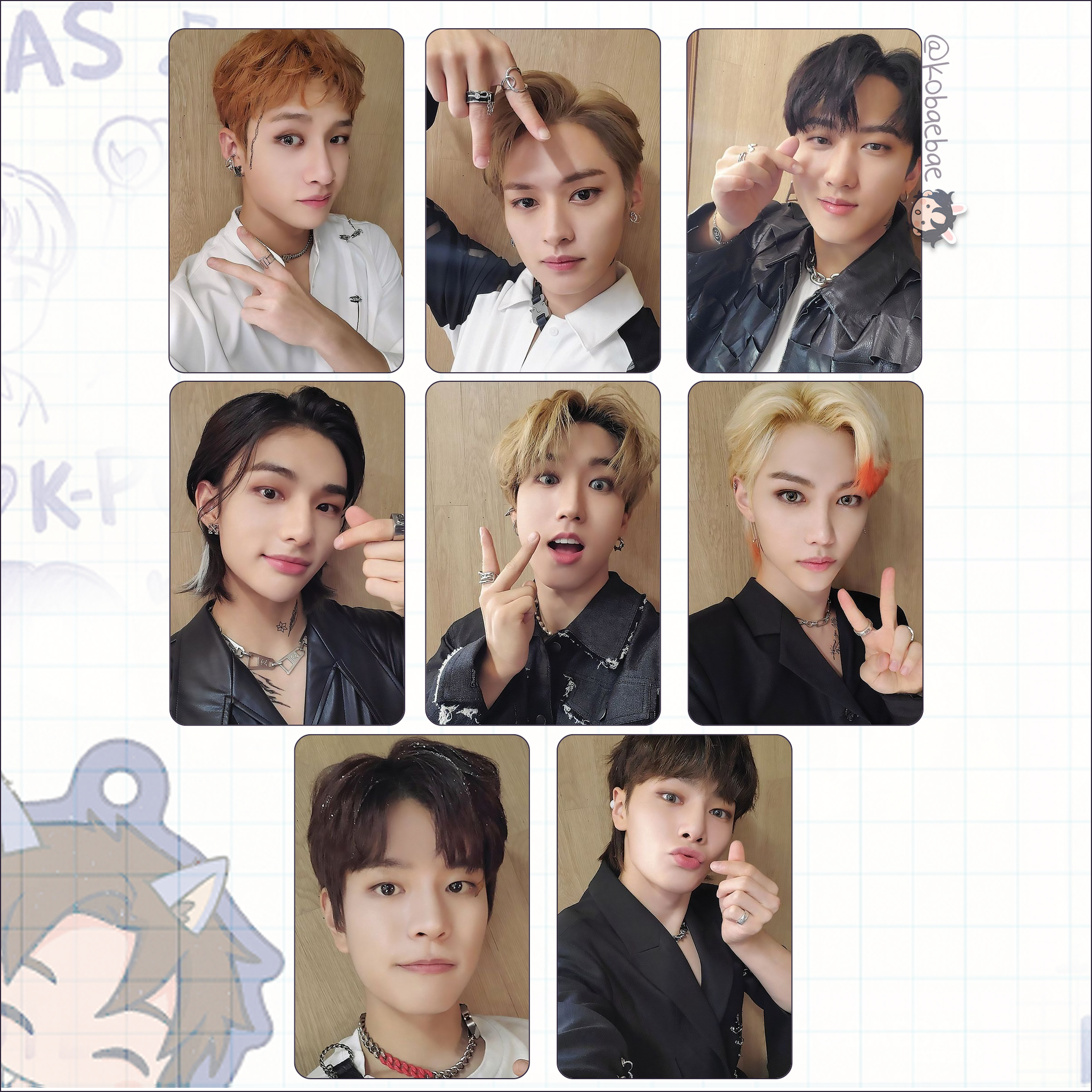 Skz - Handmade photocards kpop inspired - Set OT8 2