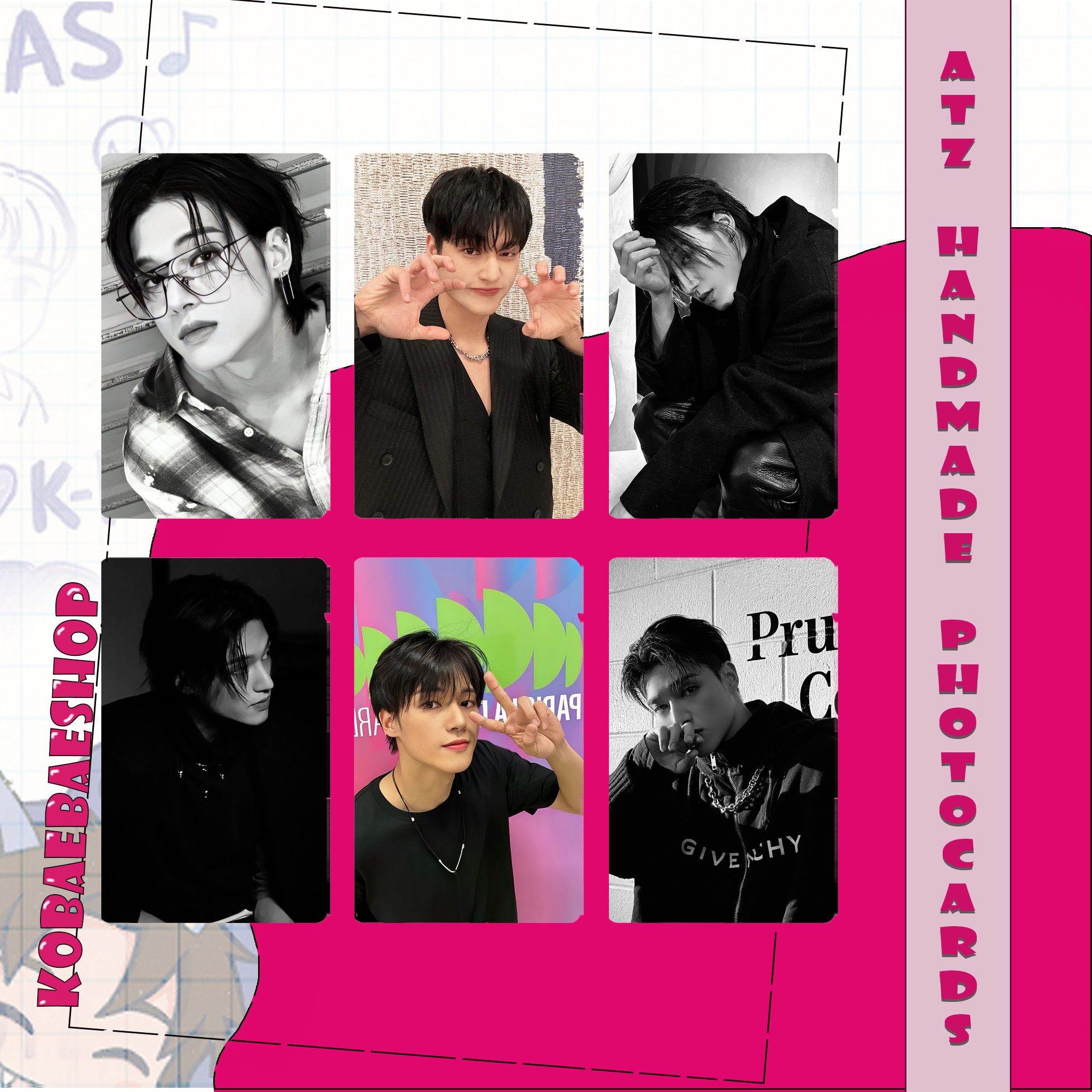 Atz - Woo handmade photocards kpop inspired - Set 3