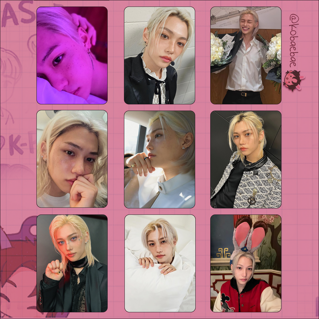 Skz (Stray Kids) - Felix handmade photocards kpop inspired - Set 9