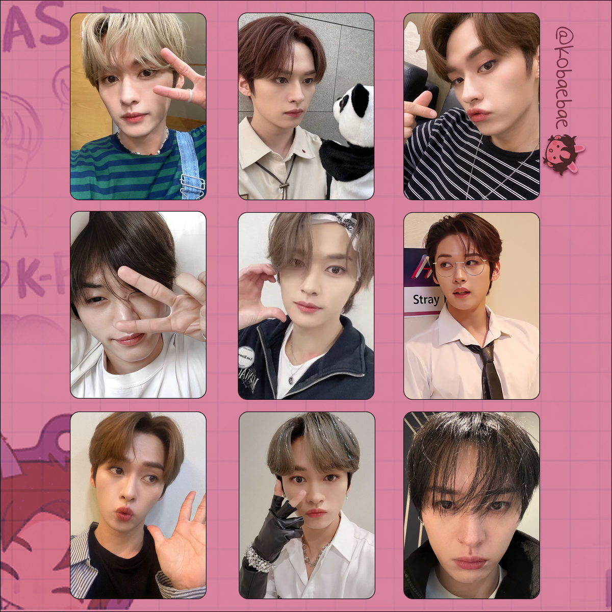 Skz (Stray Kids) - Lino handmade photocards kpop inspired - Set 6