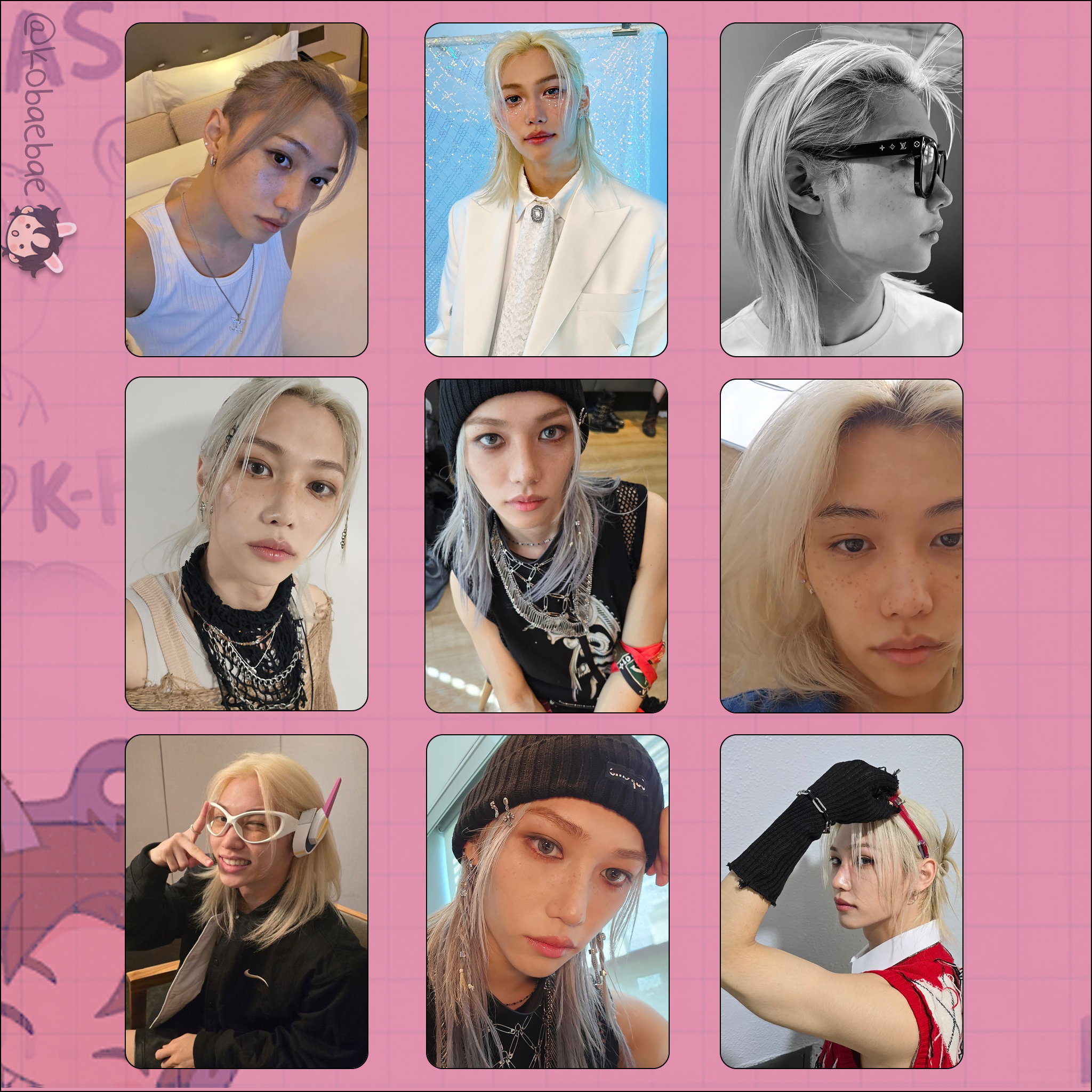Skz (Stray Kids) - Felix handmade photocards kpop inspired - Set 10