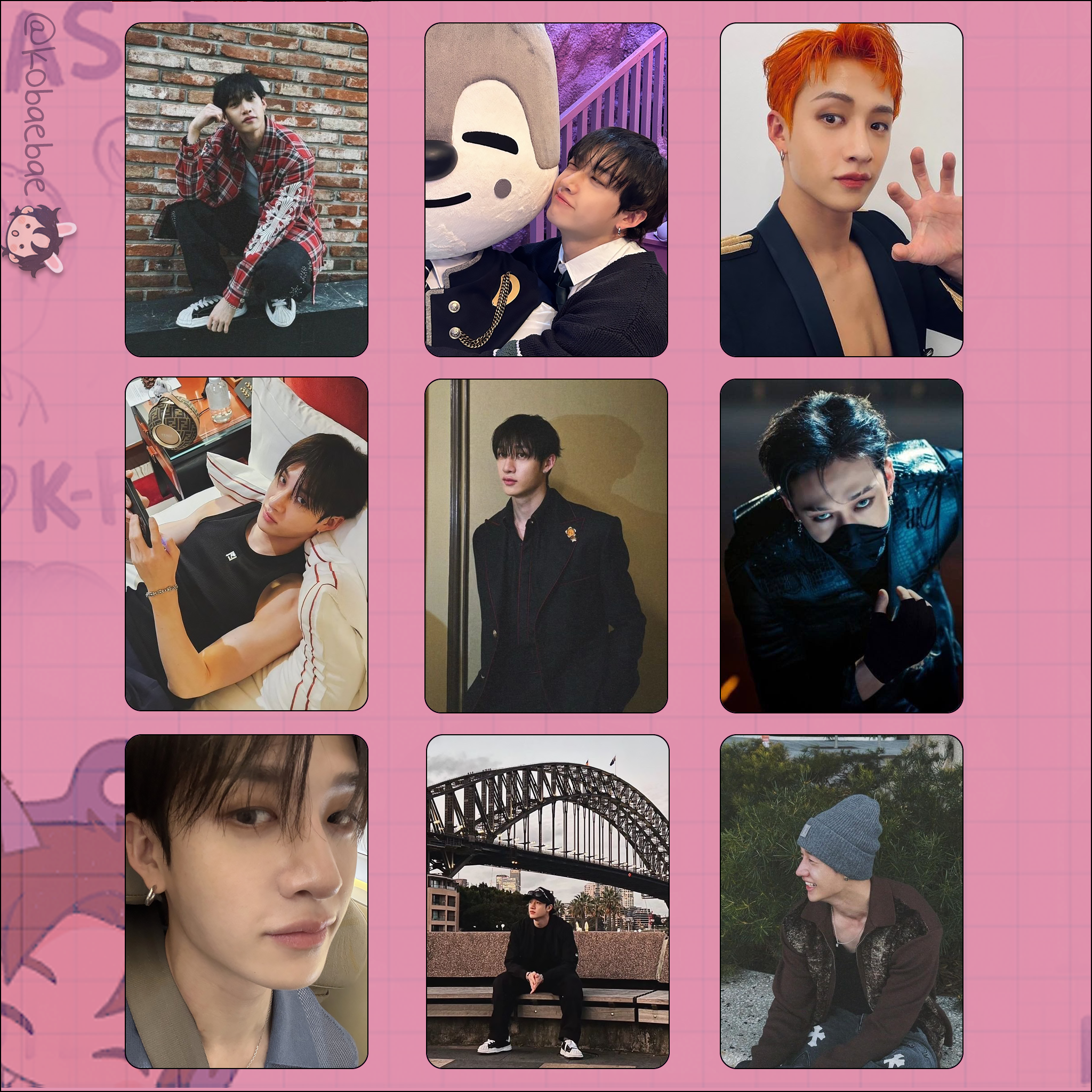 Skz (Stray Kids) - Bang Chan handmade photocards kpop inspired - Set 10