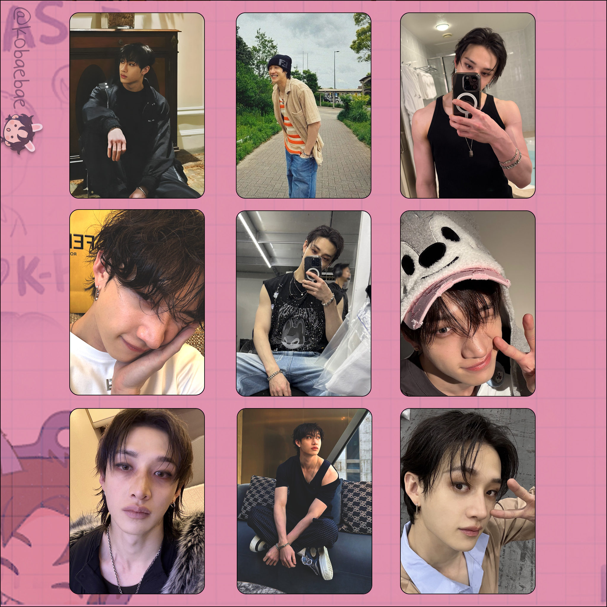 Skz (Stray Kids) - Bang Chan handmade photocards kpop inspired - Set 9