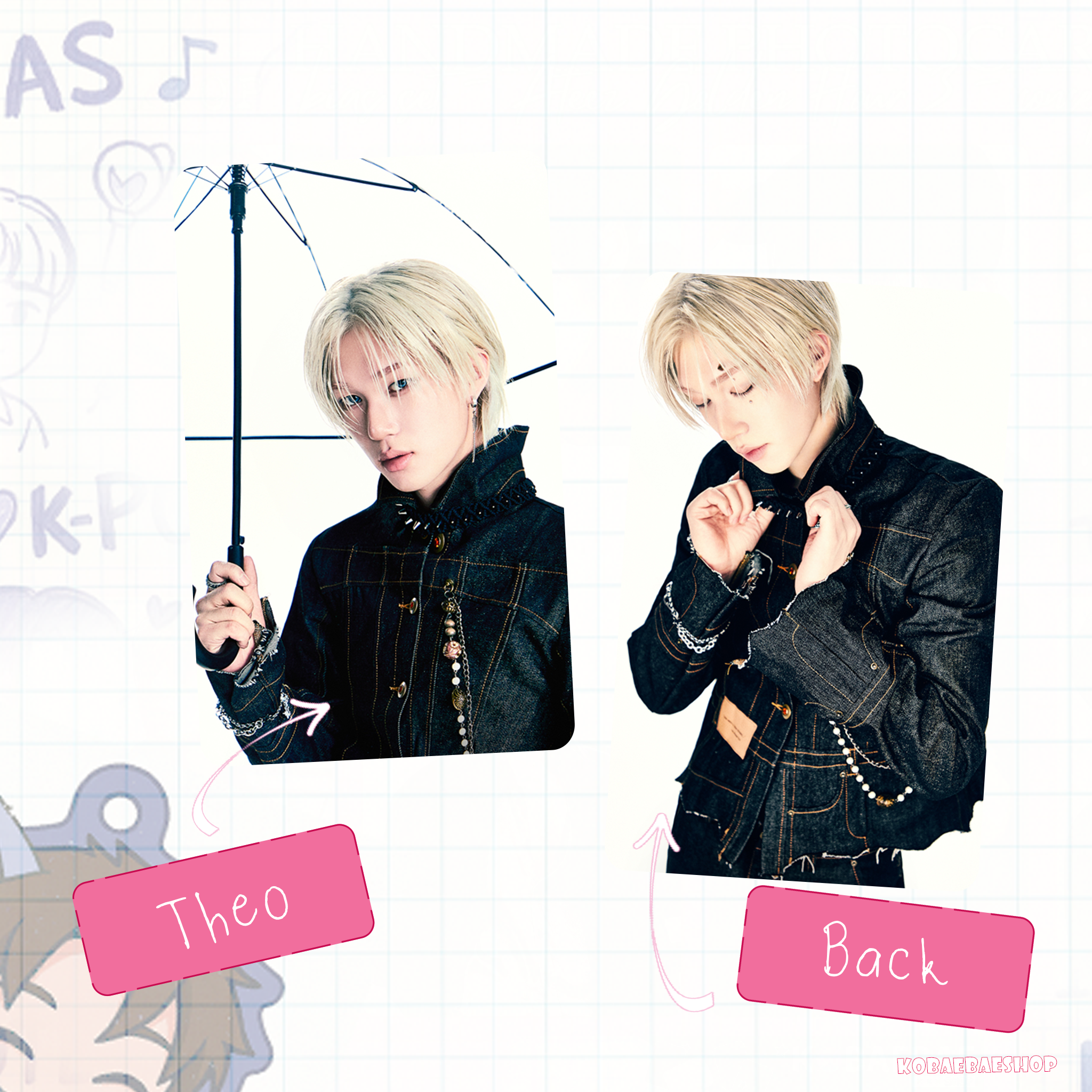 P1h - Duh Handmade photocards kpop inspired - Double side set