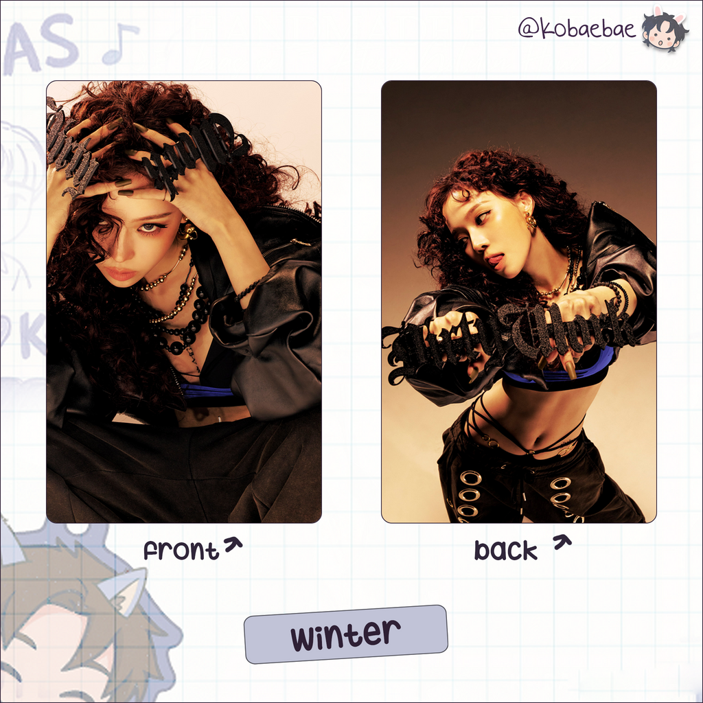 Aespa - Dirty Work Dirty Worker handmade photocards kpop inspired - double side set