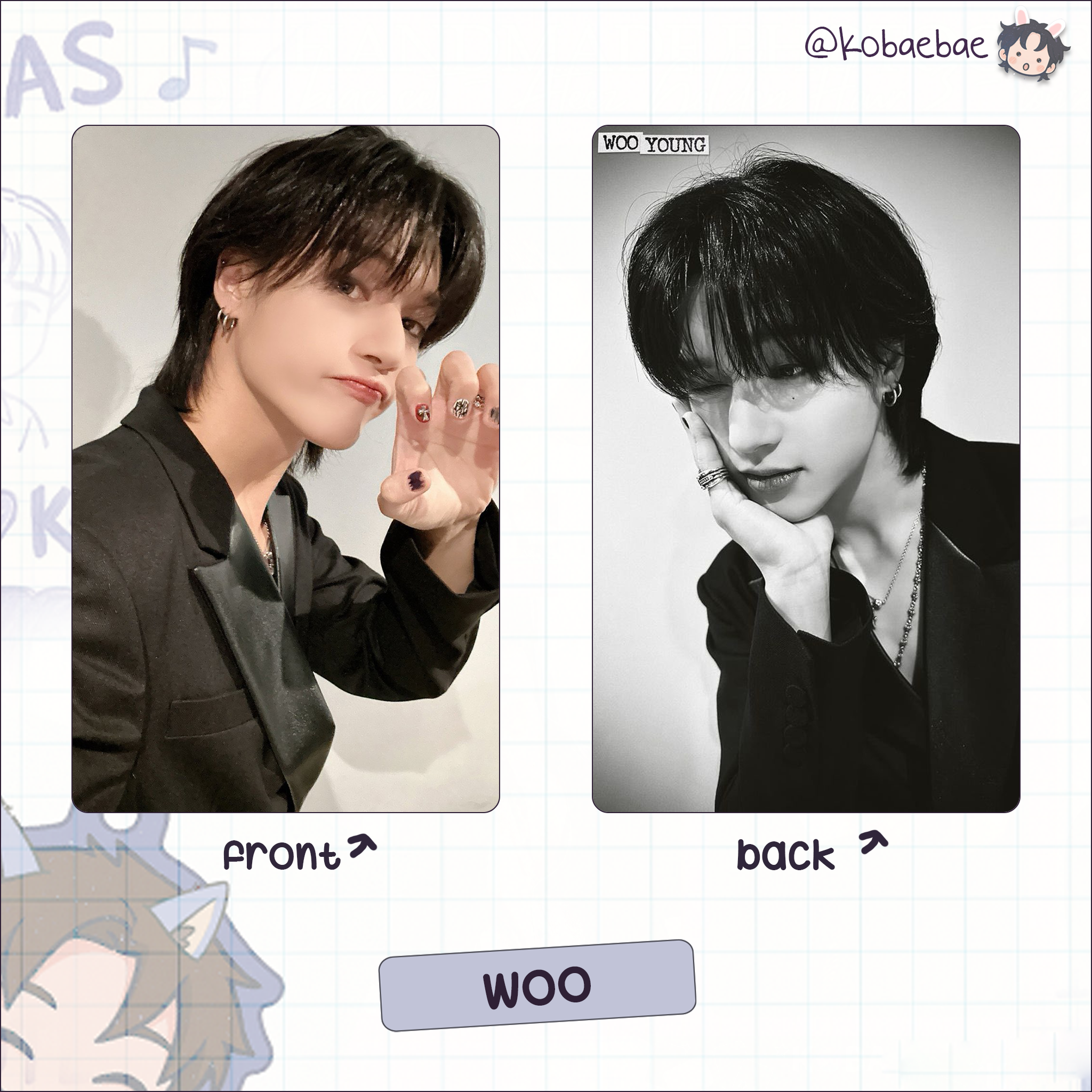 Atz - Self Style Handmade photocards kpop inspired - Double side set 1