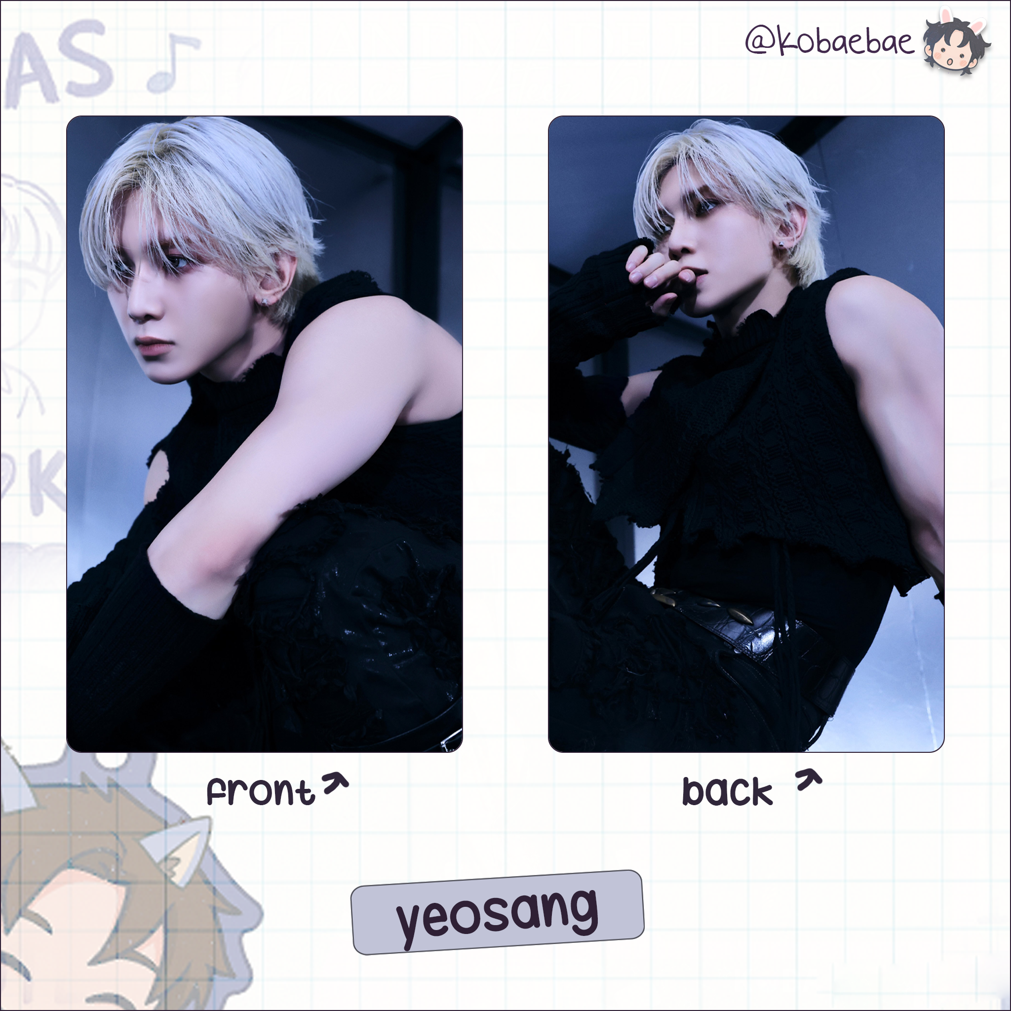 Ateez (Atz) - Golden H. 4 -  Handmade photocards kpop inspired - Double side set 3