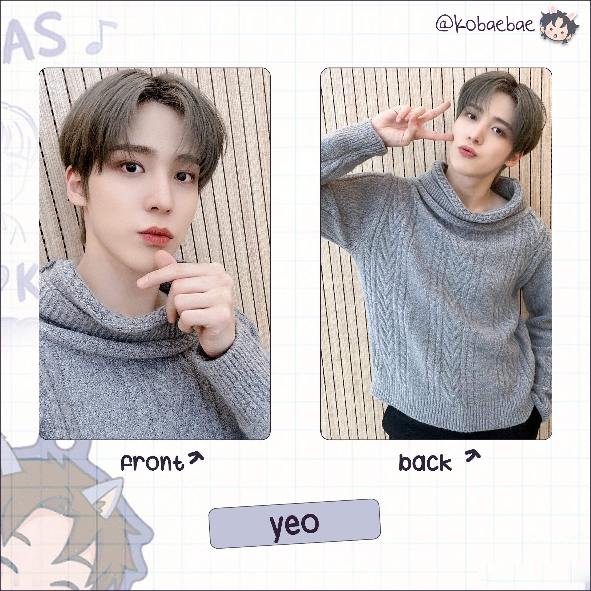 Atz - Bloggy handmade photocards kpop inspired - Bias set 4 - Double side